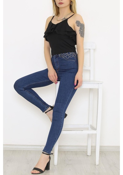 Zhlbutik Yaka Fırfırlı Bluz Atlet 001