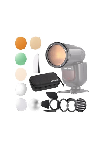 Crm2 Manyetik Aksesuar Seti, Yuvarlak Başlı Flaş Z1-c/n/s, Z2-c/n/s/f Z2pro-c/n/s/f, Godox V1 Speedlite İle Uyumlu, 14 Parçalı Flaş Işığı Kontrol Değiştirici Difüzör Adaptörü Dahil