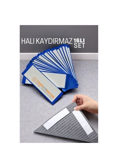 Zenvac Halı Kaydırmaz - Halı Kilim Yolluk Kayma Önleyici Yapışkan 16 Lı Set Zenvac29 Renkli