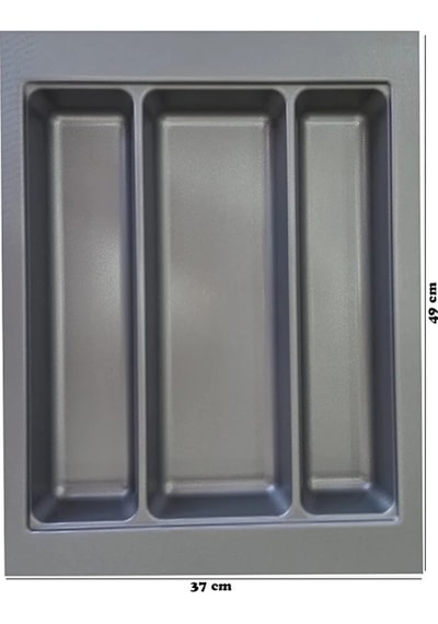 2'li Set 37x49 Cm Mutfak Çekmece Içi Düzenleyici Kesilebilir Kepçelik & Kaşıklık 37x49 Gri