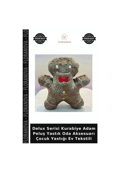 Delux Serisi Kurabiye Adam Peluş Yastık Oda Aksesuarı Çocuk Yastığı Ev Tekstili Çok Renkli