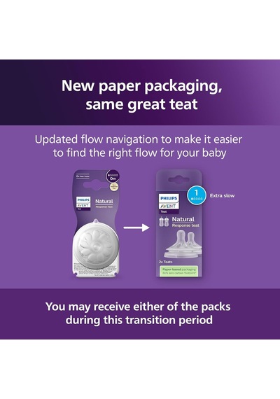 Philips Avent Natural Response 2'li Biberon Emziği, 1 Numara, 0 Ay