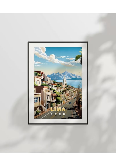 Çerçevesiz Poster Tropikal Lima Sokakları Dekoratif