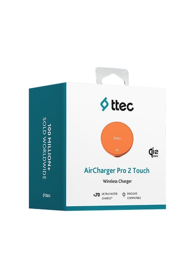 Ttec Aircharger Pro 2 Touch Qi2.2/magsafe Özellikli 25w Apple iPhone Uyumlu/android Kablosuz Hızlı Şarj Aleti Turuncu