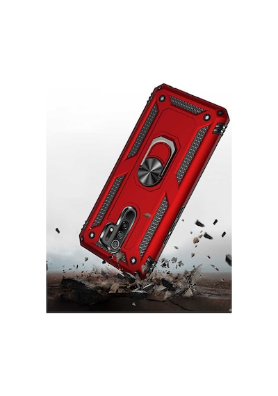 Xiaomi Redmi 9  Kılıf Sert Silikon Yüzüklü Stand Özellikli Kapak