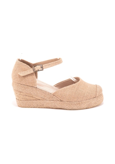 Star Tombis Gerçek Elişi Burnu Hasır Platformlu Dolgu Topuk Keten Hasır Espadril Handmade Hasır