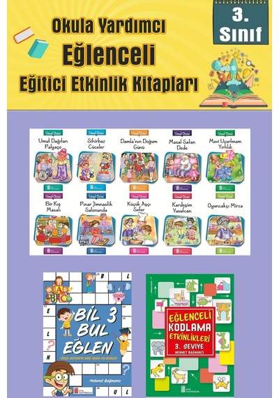 3.sınıflar İçin Okumayı Sevdiren 10 Lu Hikaye Seti -bil Bul Eğlen-kodlama 9 Okulda Evde Tatilde