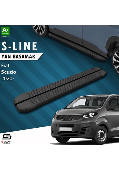 S-dizayn Fiat Scudo 3 Kısa Şase S-line Siyah Yan Basamak 213 Cm 2020 Üzeri A+ Kalite