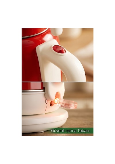 Kiwi Ktm-2921 Paslanmaz Çelik Çay Makinesi 1800w & 2.2 L Su Isıtıcı & 1.2 L Demlik & 90 C Sıcak Tutma