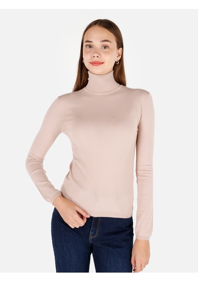 Colin's Colins Dar Kesim Balıkçı Yaka Bej Kadın Kazak Cl1070208 Bej