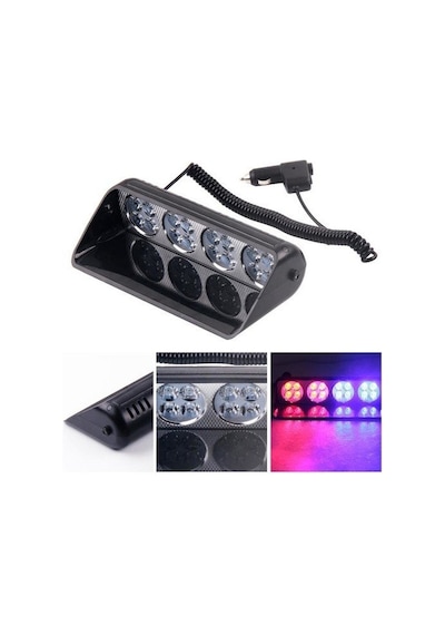 Cam İçi Çakar Lamba Uzaktan Kumandalı 16 Led 24w 12v Kırmız