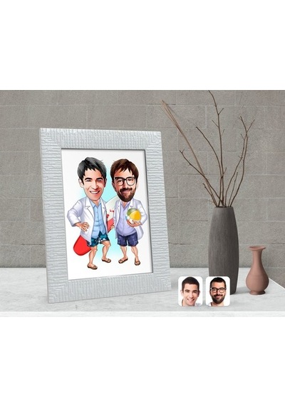 Kişiye Özel Kankalar Karikatürlü Dekoratif Çerçeve-2
