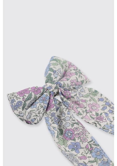 Panço Liberty Kumaş Çiçek Desenli Fiyonk Detaylı Kız Çocuk Toka Mor 5612GK09010