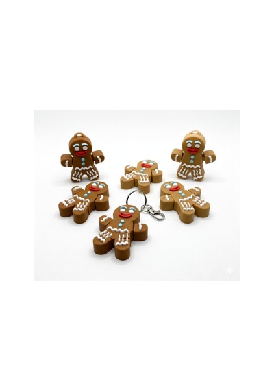 3d Baskı Gingerbread Man Anahtarlık - 5 Cm Boy - Pla Malzeme