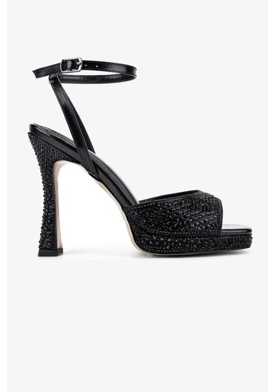 Valmenti Kadın Suni Deri Siyah Taşlı Night Shoes Ayakkabı 921 655 Bn Ayk Y26 Sıyah Taslı