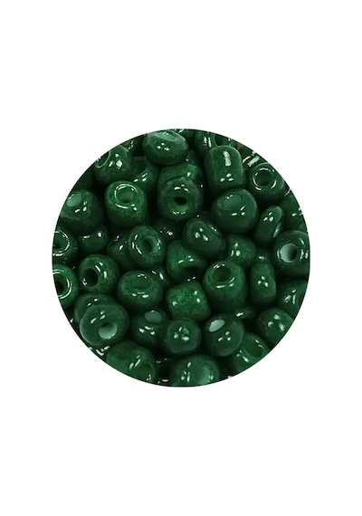 Dökme Cam Kum Boncuk Büyük Boy 6/0 4 Mm - 20 Gram - Koyu Yeşil - Bnc104