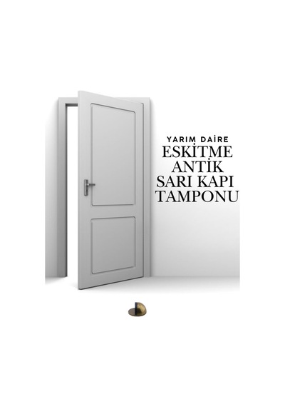 5 Adet Eskitme Antik Sarı Yarım Daire Yapışkanlı Kapı Tamponu Kapı Stoperi Metal Kapı Stopu Durduruc