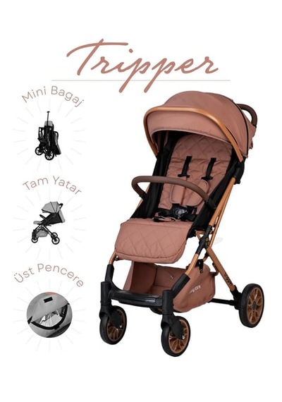 Baby Care Tripper Kabin Tipi Bebek Arabası - Kahverengi Bc-270-n