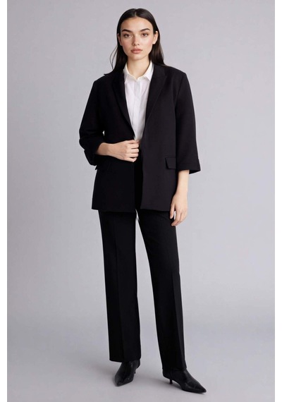 Defacto Regular Fıt Ceket Yaka Blazer Ceket G7818ax26spbk81 Siyah-bk81