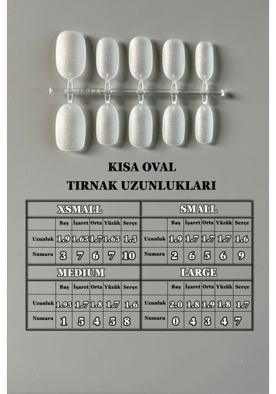 100 Adet Jel Tips Large Beden Kısa Oval Protez Takma Tırnak Seti Large