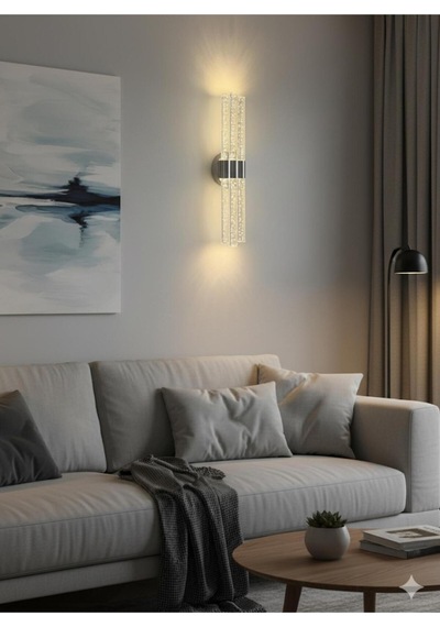 Bubbleflux Trio Large 51 Cm Modern Tasarım Led Aplik - Duvar Lambası - Antrasit Gri - Pilli - Günışığı Antrasit Pilli