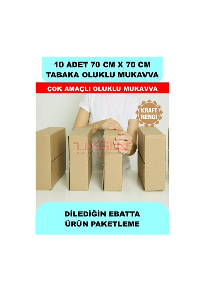 10 Adet 70cm X 70cm Baskısız Tabaka Oluklu Mukavva, Çocuk Etkinlik Kartonu, Maket Kartonu, Kargo Kartonu