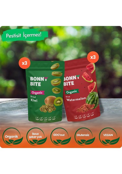 Organik Kurutulmuş Karpuz & Kurutulmuş Kivi 6'lı Paketi Diğer