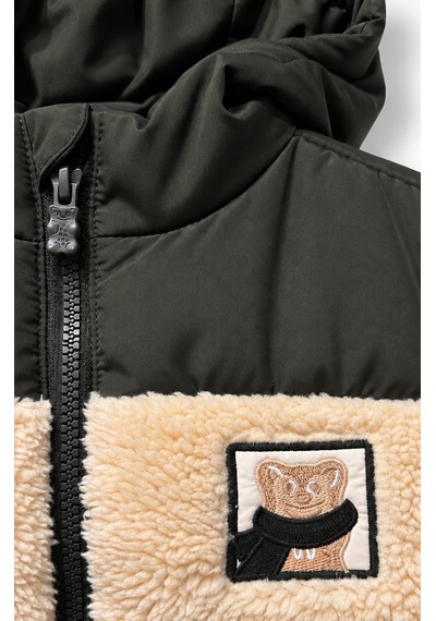 Harıbo Haribo Lisanslı Unisex Çocuk Kapüşonlu Sherpa Yelek Haki