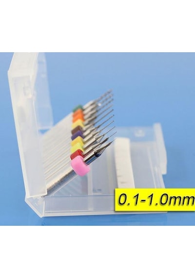 Pcb Mikro Karbür Cnc Matkap Ucu 10Lu Gravür Set 0.1Mm-1.00Mm Tung