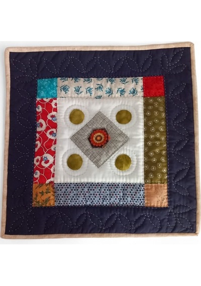 Patchwork Nakış İşlemeli Geleneksel Desenli Yastık Karışık Renkli