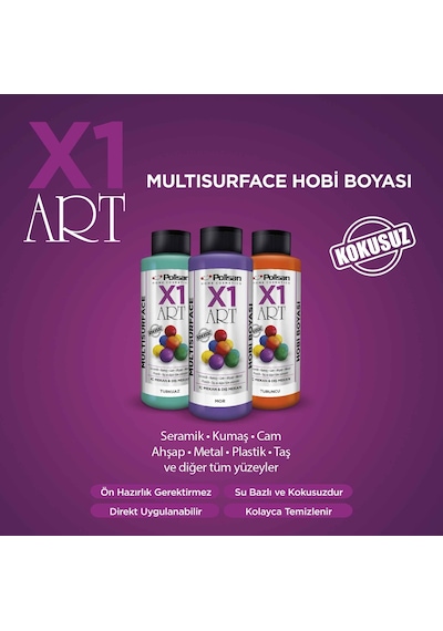 Polisan X1 Art Multisurface Hobi Boyası Buz Yeşili 120 ML