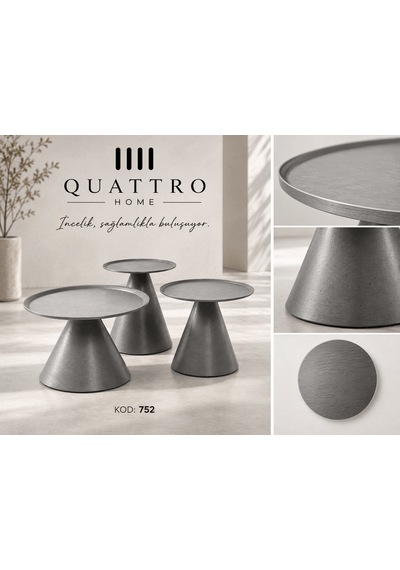Lunaro 752 3 Lü Yuvarlak Orta Sehpa Abanoz Lunaro 752 3 Lü Yuvarlak Orta Sehpa Abanoz