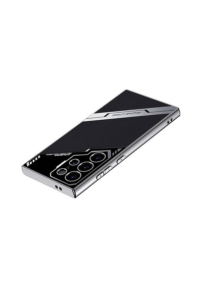 Galaxy Uyumlu S24 Ultra Kılıf Kamera Korumalı Suni Deri Tasarım Pazarplus Yeni Seri Procase Kılıf Titanyum-Gri