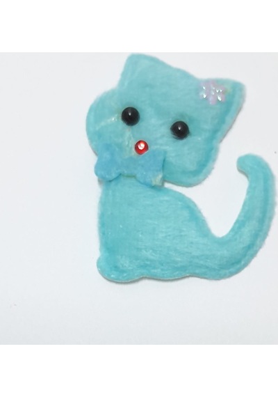 Mavi Kedi Süsleme Kumaş Sticker 100 Adet Mavi