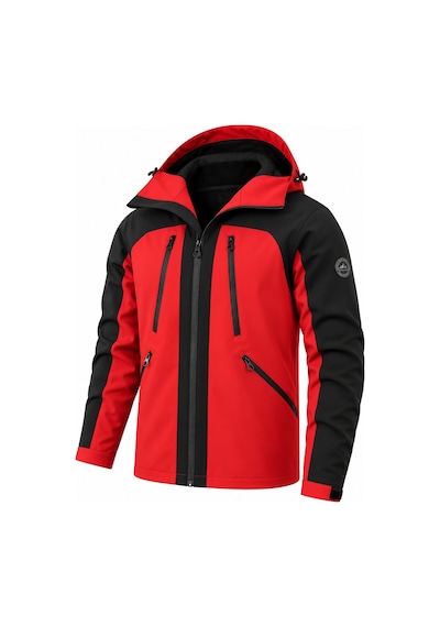 Ghassy Co. Ski Pro Series Kayak İçi Polarlı Rüzgar Geçirmez Su İtici Outdoor Softshell Mont Kirmizi