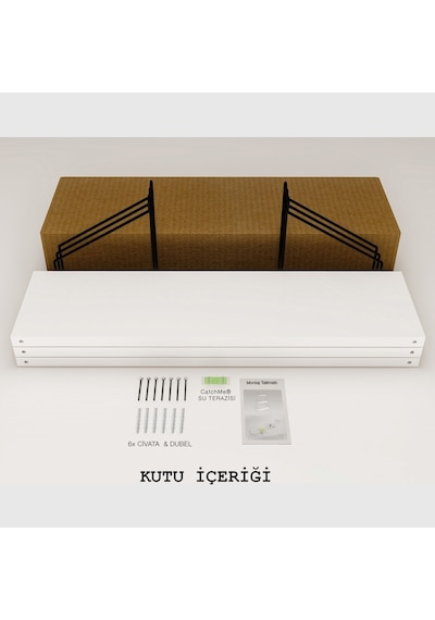 Roomiehome Duvar Rafı Kitaplık Mutfak Banyo Yaşam Alanı 3 Lü Set 15X40 Cm