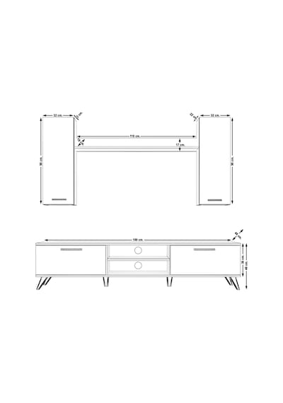 Decoraktiv Eko 7 Mdf Dvd Retro Tv Ünitesi Tv Sehpası Pera - Beyaz