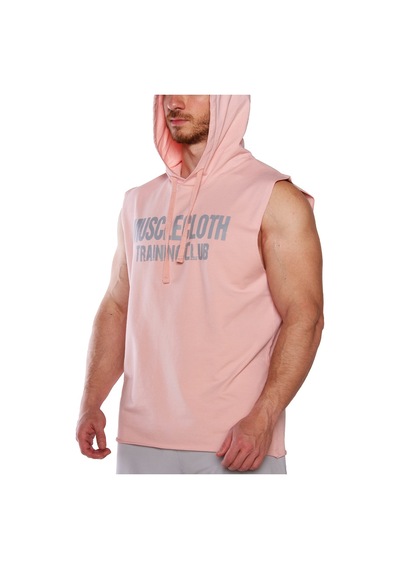 Musclecloth Training Club Kapüşonlu Kolsuz Sweatshirt Somon Somon