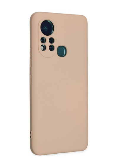 İnfinix Hot 11s Uyumlu Kılıf Nano İçi Kadife Silikon - Pudra