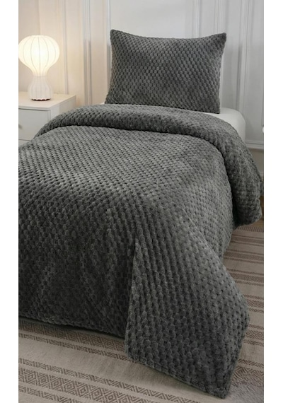 Soft Arya Tek Kişilik Yatak Örtüsü 180x240 Antrasit