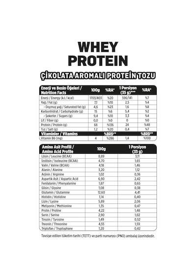 Whey Protein Tozu Çikolata Aromalı 525 G X 2 + Whey Protein Tozu Kurabiye Aromalı 525 G X 2 Çikolata - Kurabiye