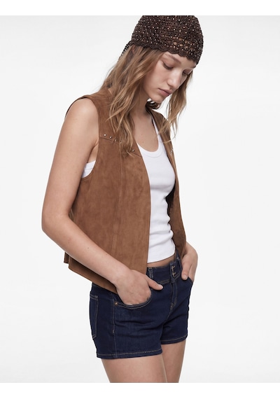 Koton Standart Bel Düğmeli Cepli Ekstra Mini Denim Şort Koyu İndigo 6sal40279md