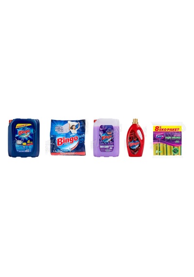 Bingo Bulaşık Det. 4lt + Beyazlar İçin Ultra 1.5 Kg + Soft + Soft Yumuşatıcı 3l + Parex 8 Li Sünger 5'li Set Diğer