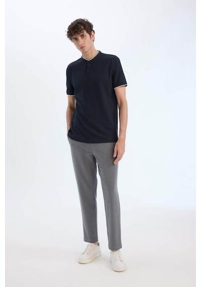 Defacto Slim Fit Dar Kesim Dik Yaka Dokulu Kısa Kollu Waffle Polo Tişört Z4262az25smnv64 Diğer