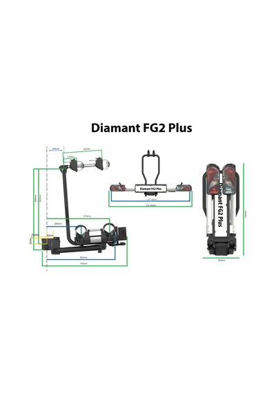 Pro-user Diamant Fg2 Plus Katlanabilir Çeki Demiri 2li Bisiklet Taşıyıcı