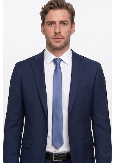 AC&Co / Altınyıldız Classics Erkek Lacivert Slim Fit Dar Kesim Mono Yaka Takım Elbise Lacivert