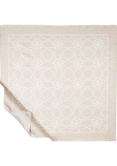 İpekevi Twill İpek Eşarp - Seljuk Monogram - Açık Fondöten Açık Fondöten