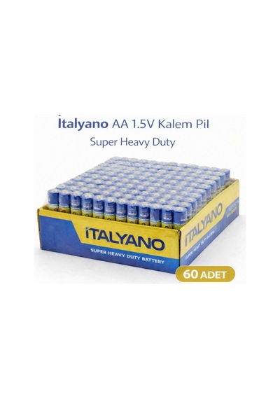 İtalyano Aa 1.5v Kalem Pil 60 Adet Super Heavy Duty 15 Paket