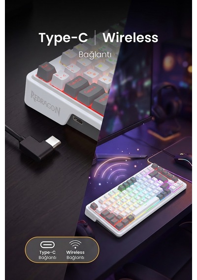 Redragon %75 Gasket Mekanik Switch Rgb Kablolu Oyuncu Klavyesi Bk-649