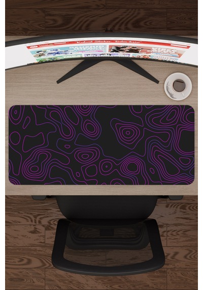 Topography Kaymaz Dikişli Kauçuk Oyuncu Mousepad V4 - 70x30 Xl Gaming Mouse Pad Fare Altlığı
